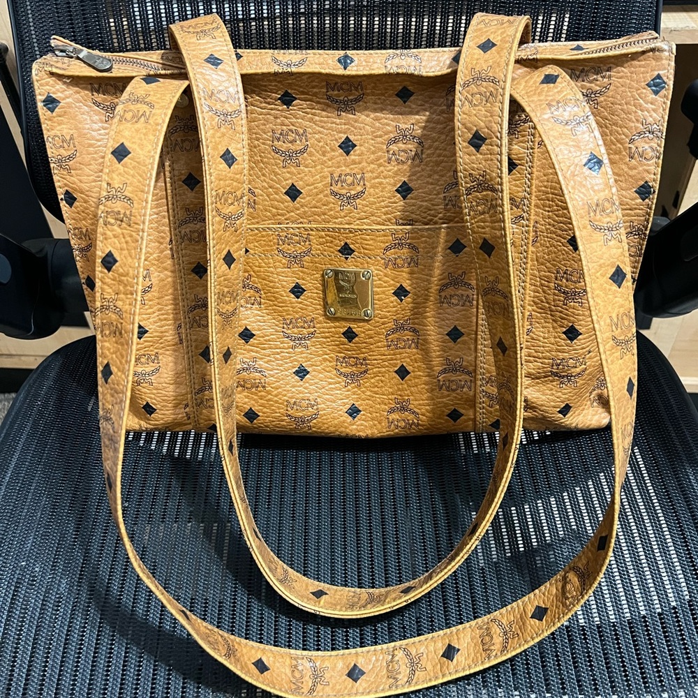 MCM Orange and Black Tote Bag
